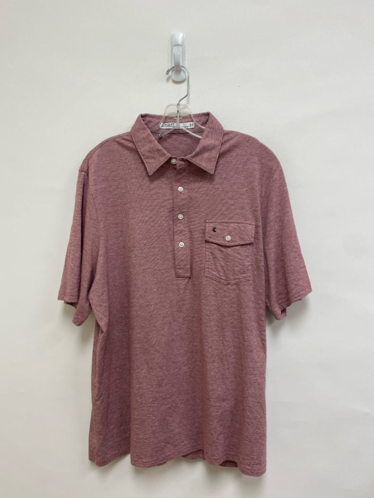 Size L Burgundy White Streaked Polo Men&