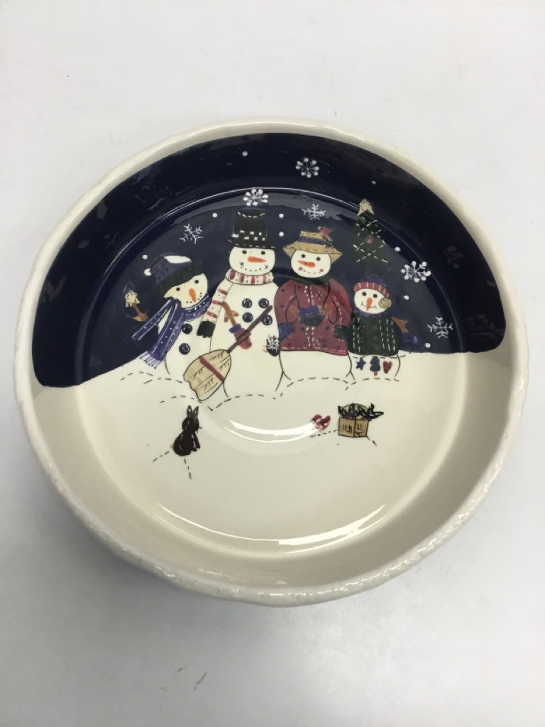 Navy/White Multi Color Snowman Chip n Dip