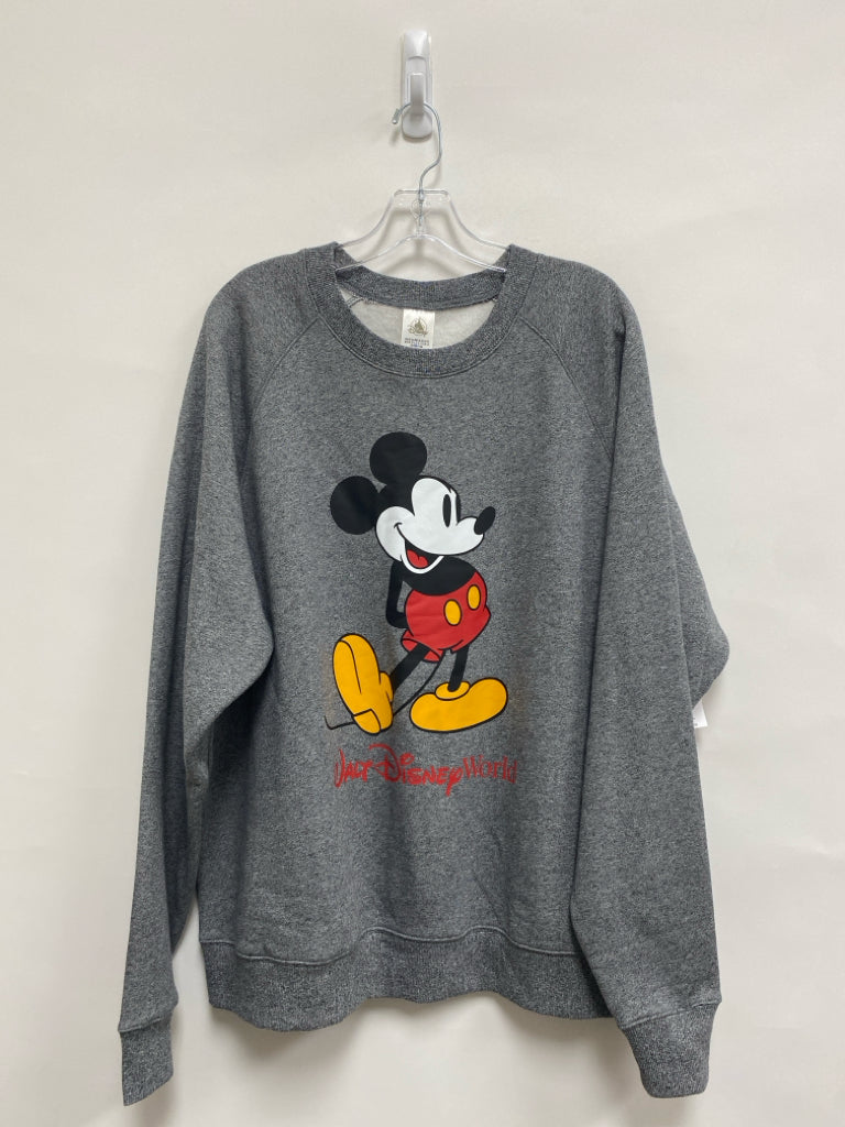 NWT Disney Size XL Gray Black/White Mickey Mouse Ladies Sweatshirt