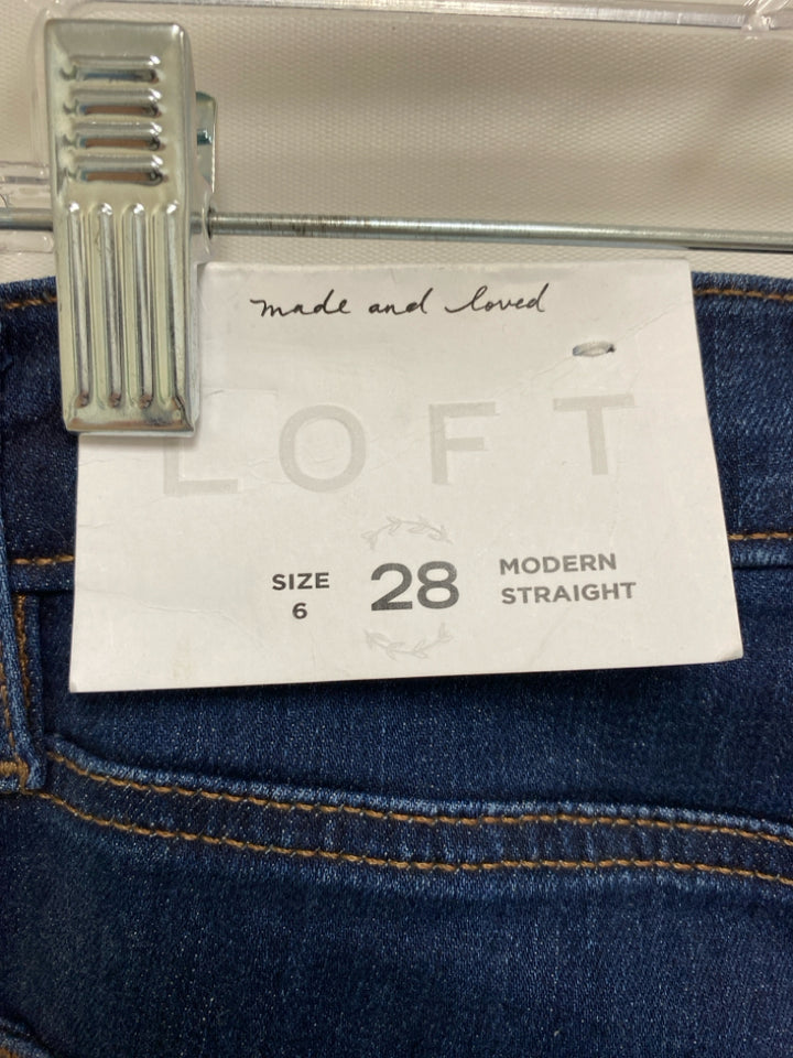 NWT LOFT Size 8 Blue Denim Ladies Jeans