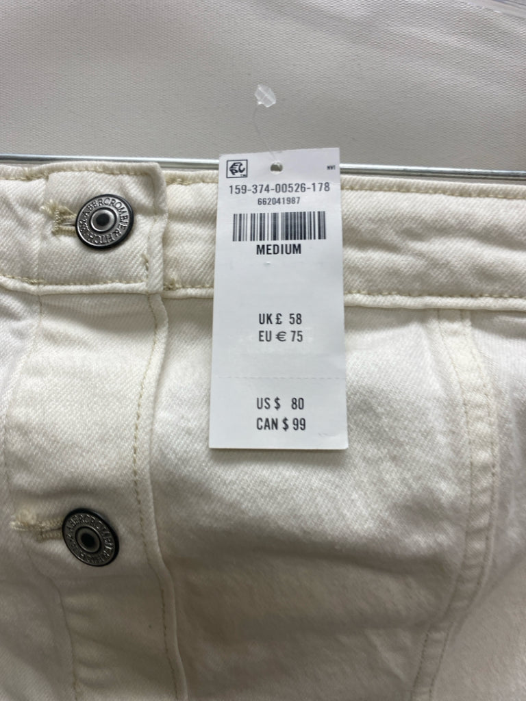 NWT Abercrombie Size M Cream Strapless Denim Ladies Dress