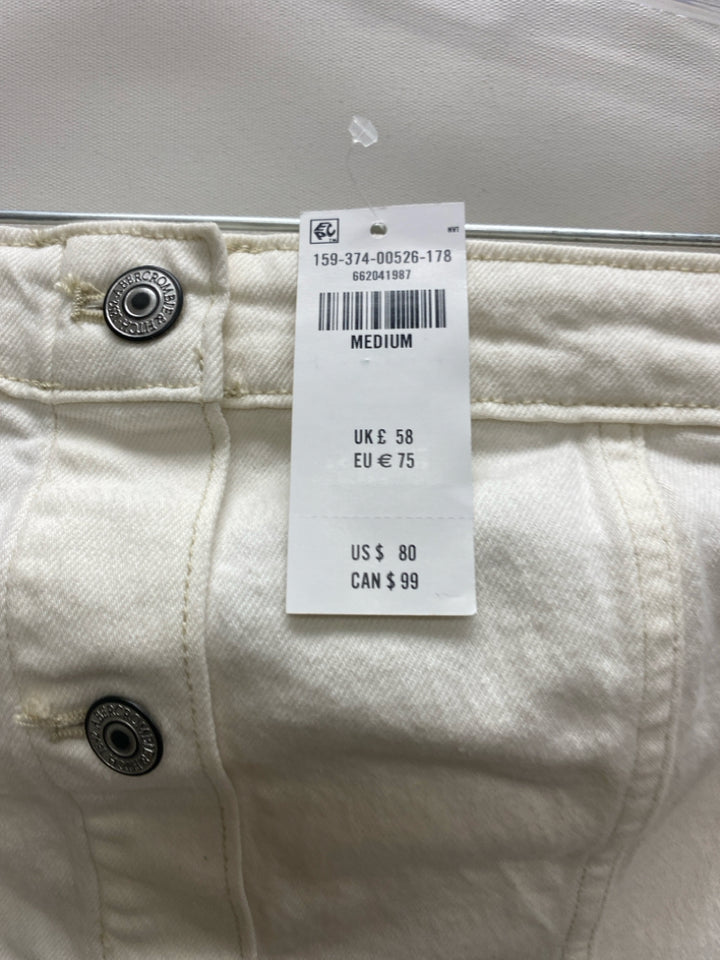 NWT Abercrombie Size M Cream Strapless Denim Ladies Dress