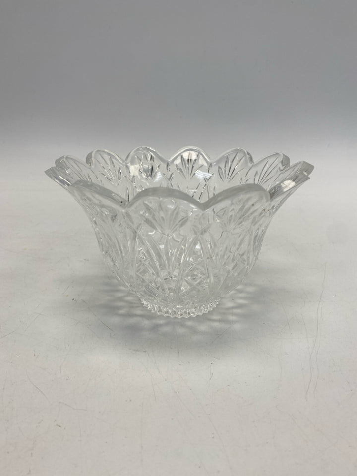 Clear Scalloped Crystal Decorative Bowl
