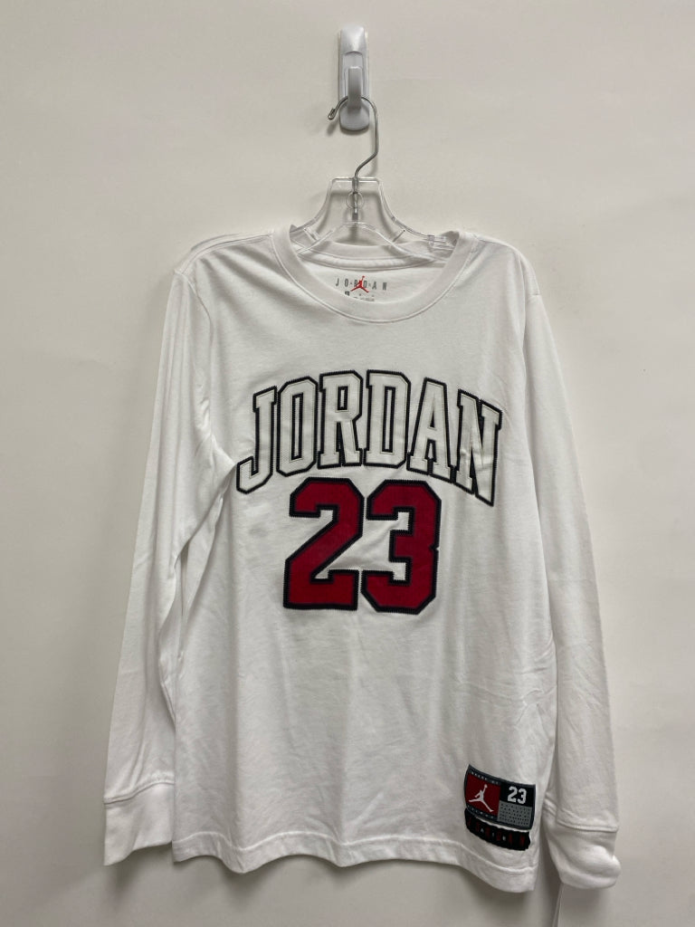 NWT JORDAN SIZE 12/13 White Red Long Sleeve Tee Boy&