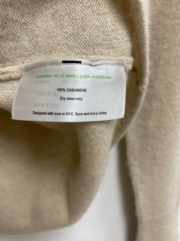 M.M.LAFLEUR Size S Khaki Turtleneck Cashmere Ladies Sweater