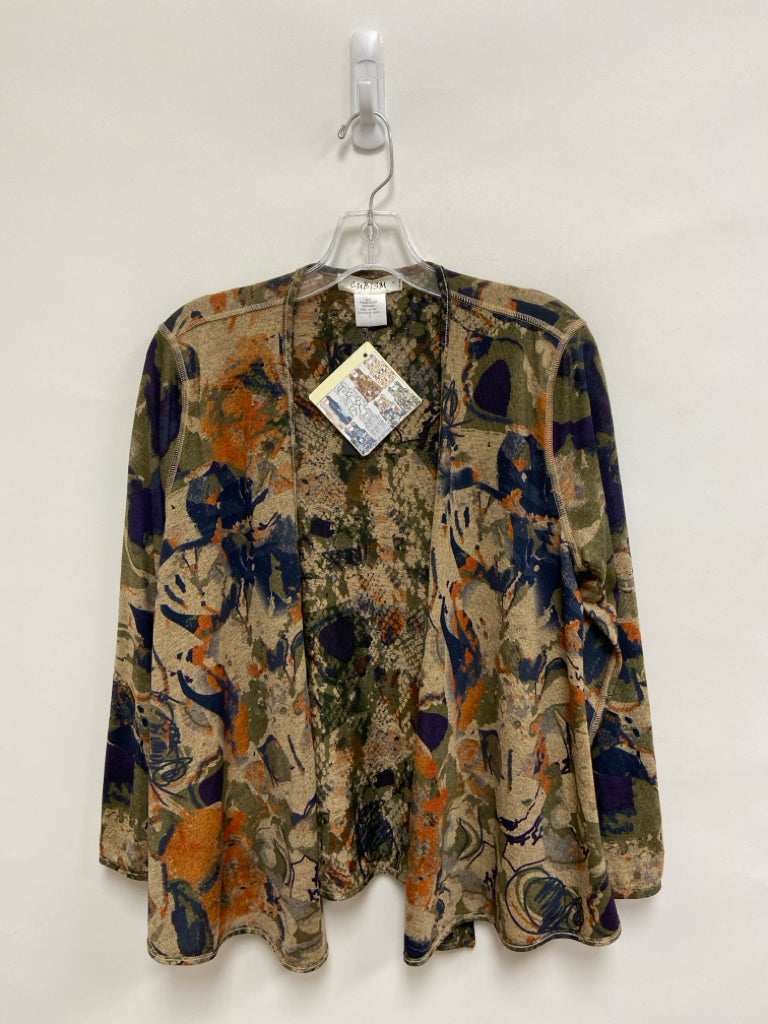 NWT Size S Green Navy/Multi Abstract Drape Ladies Jacket