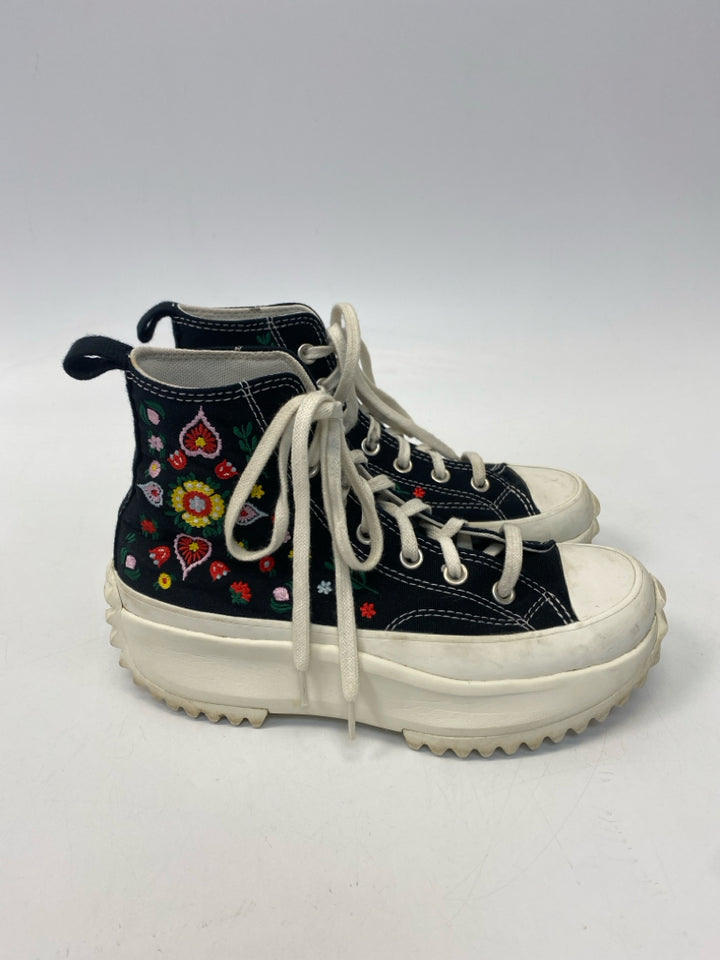 Converse  Size 7 Black Multi-Color Floral Sneakers