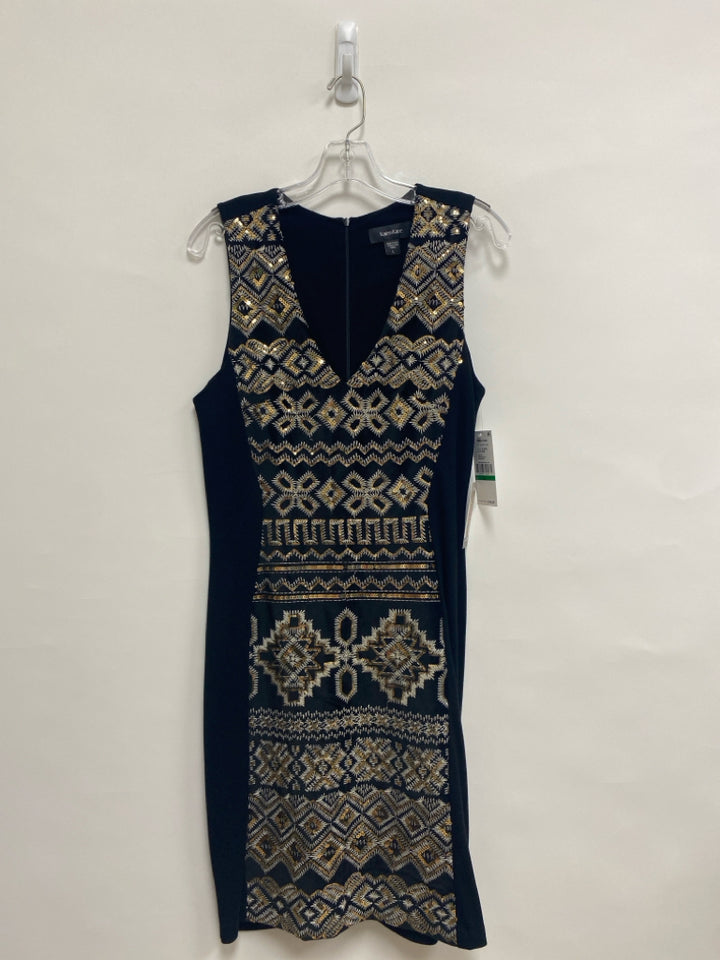 NWT Karen Kane Size L Black White/Gold Sequins Sleeveless Ladies Dress