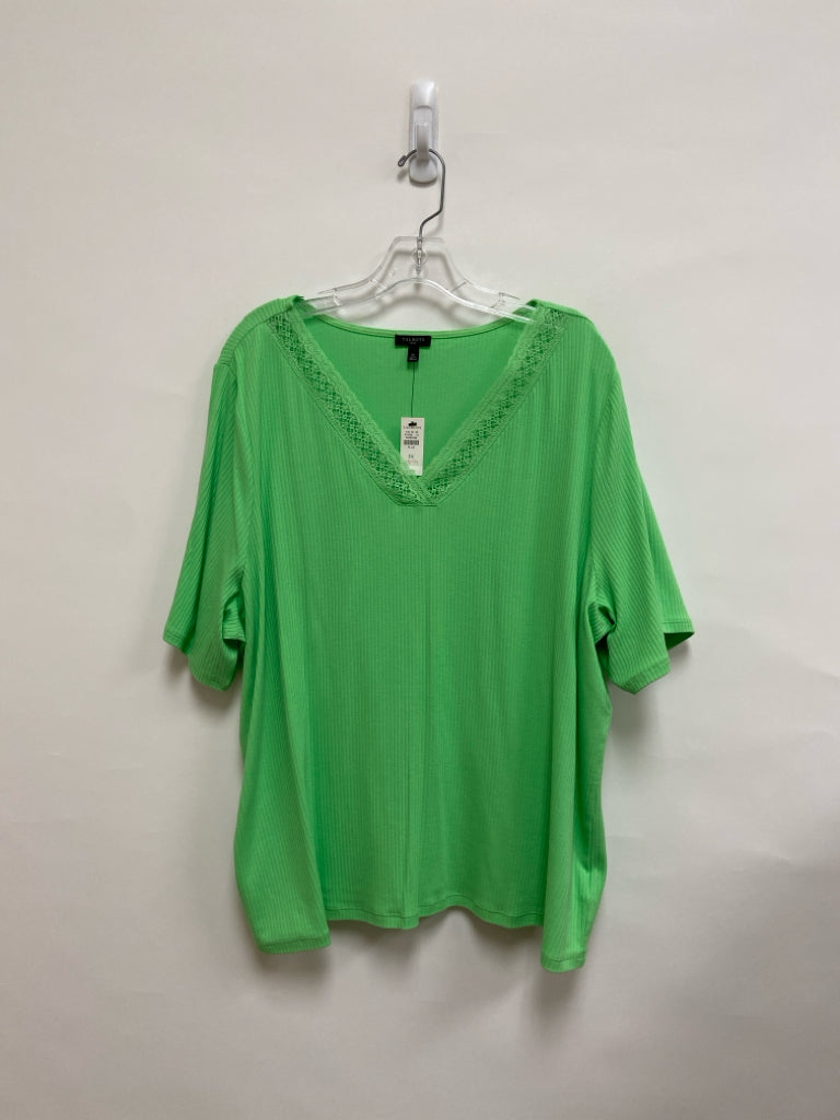 NWT Talbots  SIZE  3X Green Lace Plus Size Top