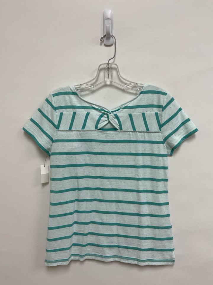NWT Talbots Size XS Powder Blue Seafoam Striped Ladies Top