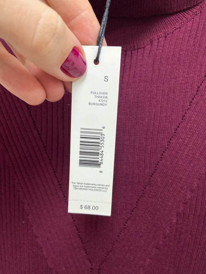 NWT Tahari Size S Burgundy Sleeveless Ladies Sweater