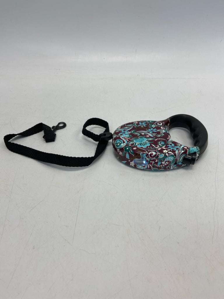 Burgundy Aqua Flowers Pet Collar/Leash