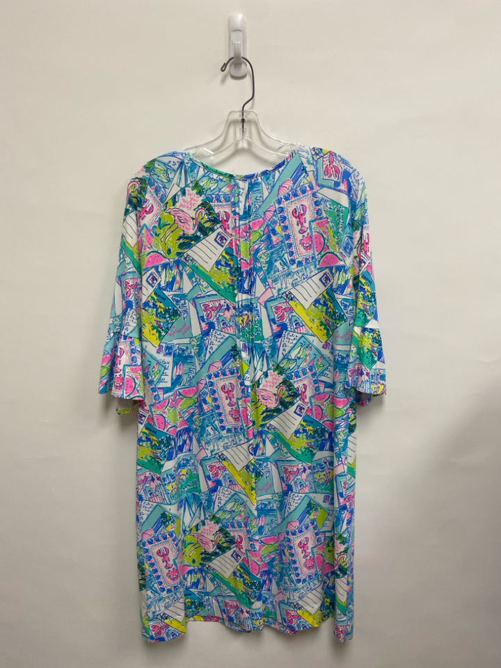 LILLY PULITZER Size L White Multi Color Tunic Ladies Dress