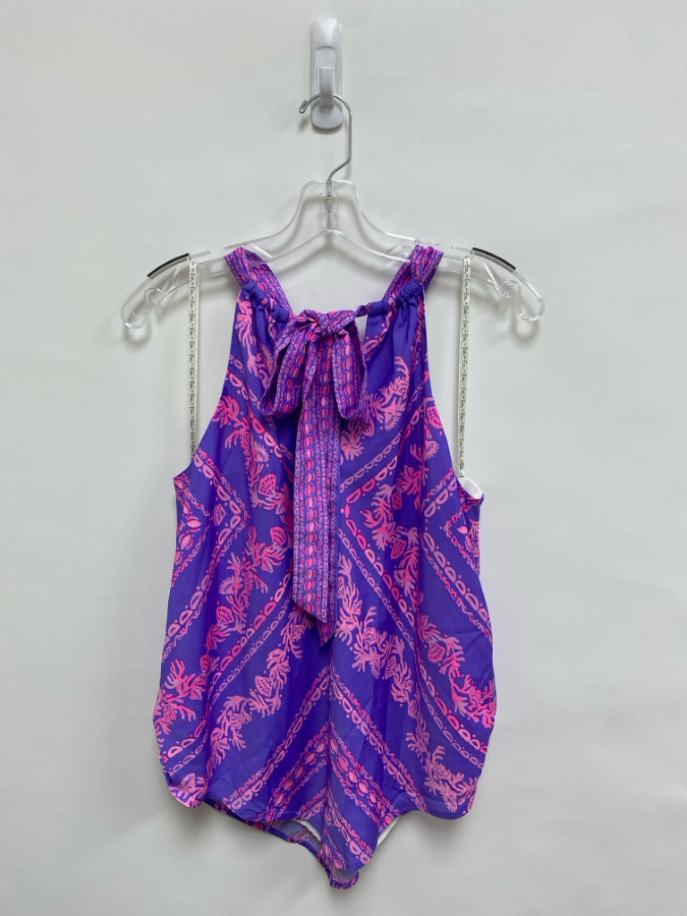 LILLY PULITZER Size S Purple Pink Halter Ladies Top