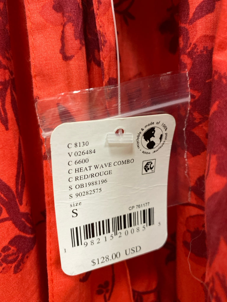 NWT Free People Size S Red Brick Flowers Sleeveless Ladies Dress