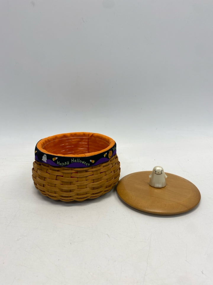 Longaberger Natural Multi Color Basketweave Wood Halloween
