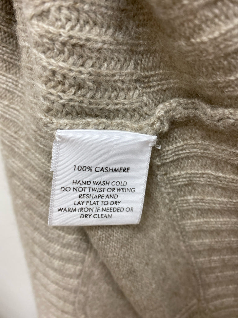White + Warren Size M Tan Hooded Drape Cashmere Ladies Sweater