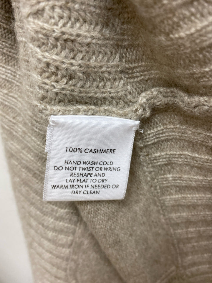 White + Warren Size M Tan Hooded Drape Cashmere Ladies Sweater