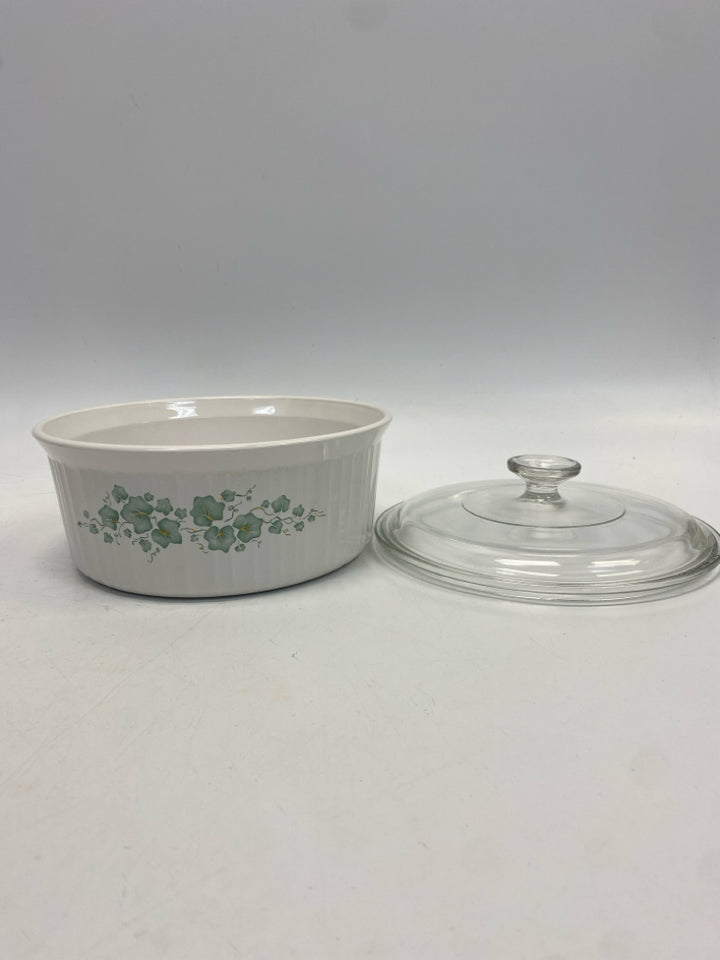 Corningware White Green Vine Bakeware