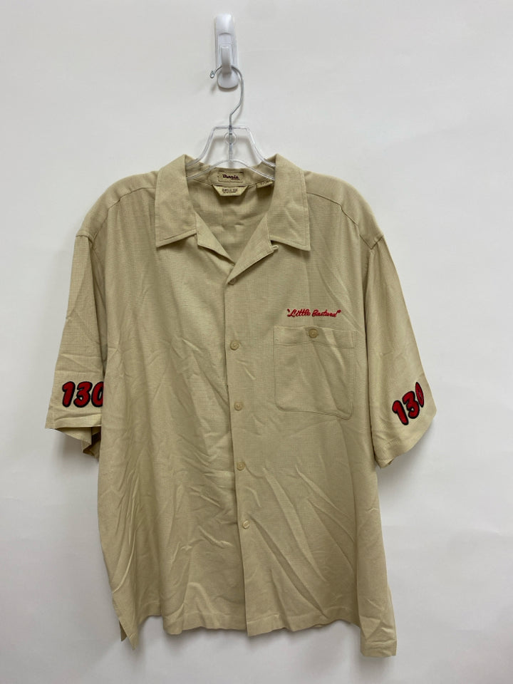 B C Ethics Size XL Tan Button Up Silk Men&