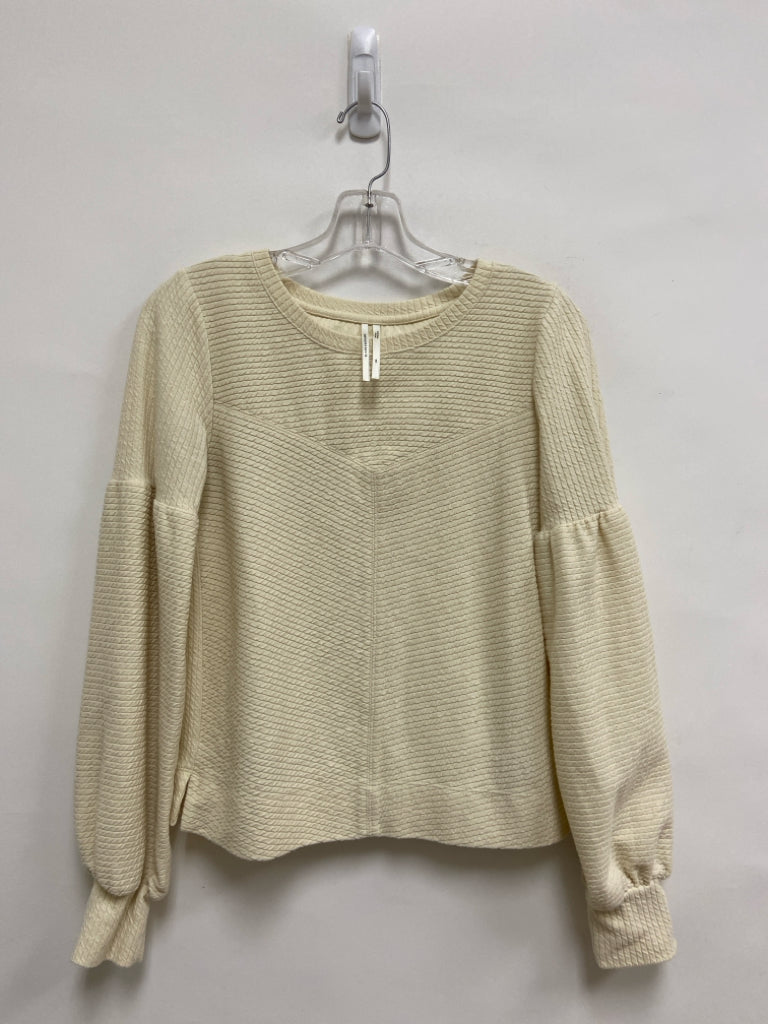 Anthropologie Size XS Cream Texture Puff Sleeve Ladies Top