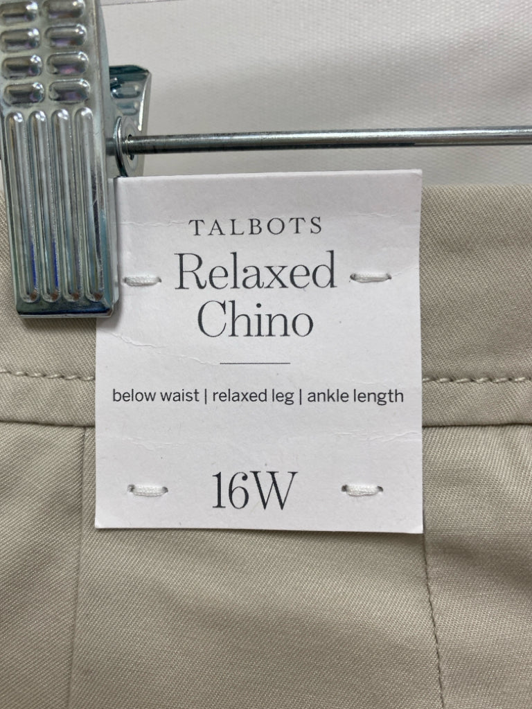 NWT Talbots  SIZE  16W Khaki Plus Size Pants