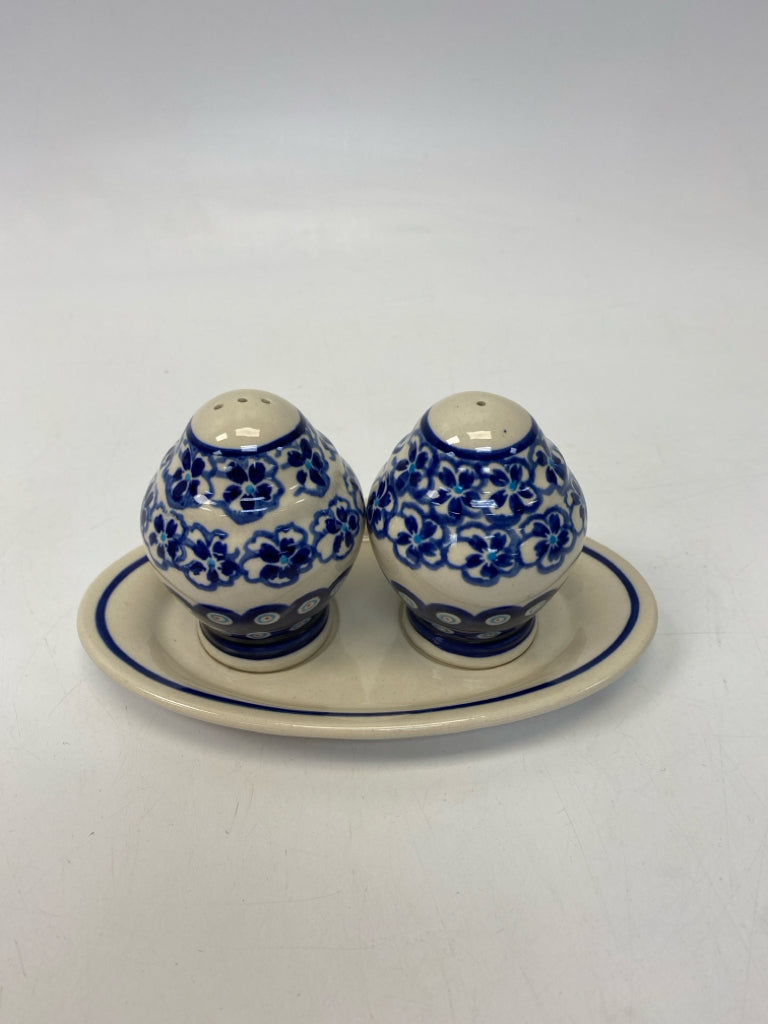 Boleslawiec Blue/White Ceramic Salt/Pepper