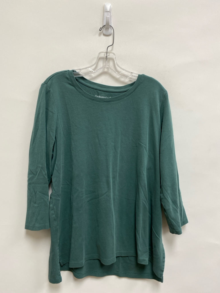 Coldwater Creek Size L Dark Seafoam 3/4 Sleeve Ladies Top