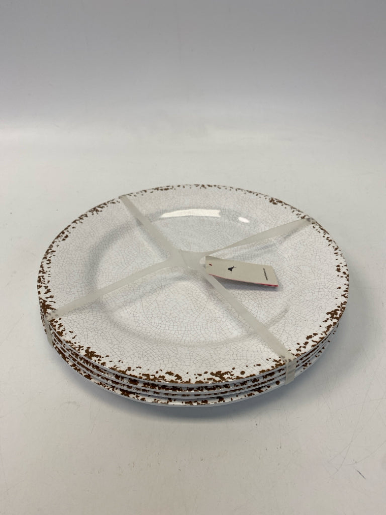 NWT Tommy Bahama White Brown Trimmed Melamine Plate (s)