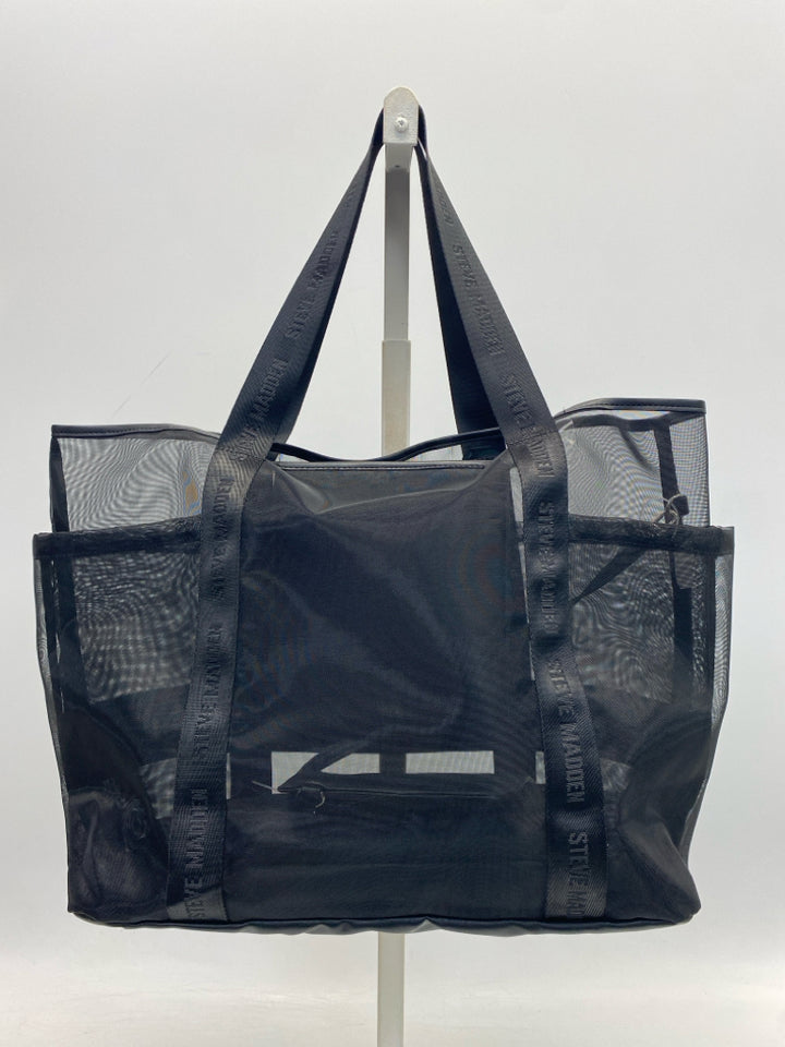 Steve Madden Black Mesh Tote Bag