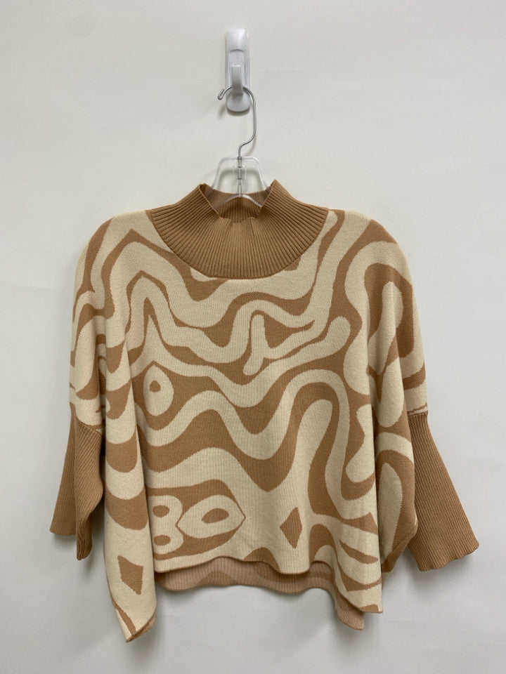 Kerisma Size OSFA Camel Cream Abstract Ladies Sweater