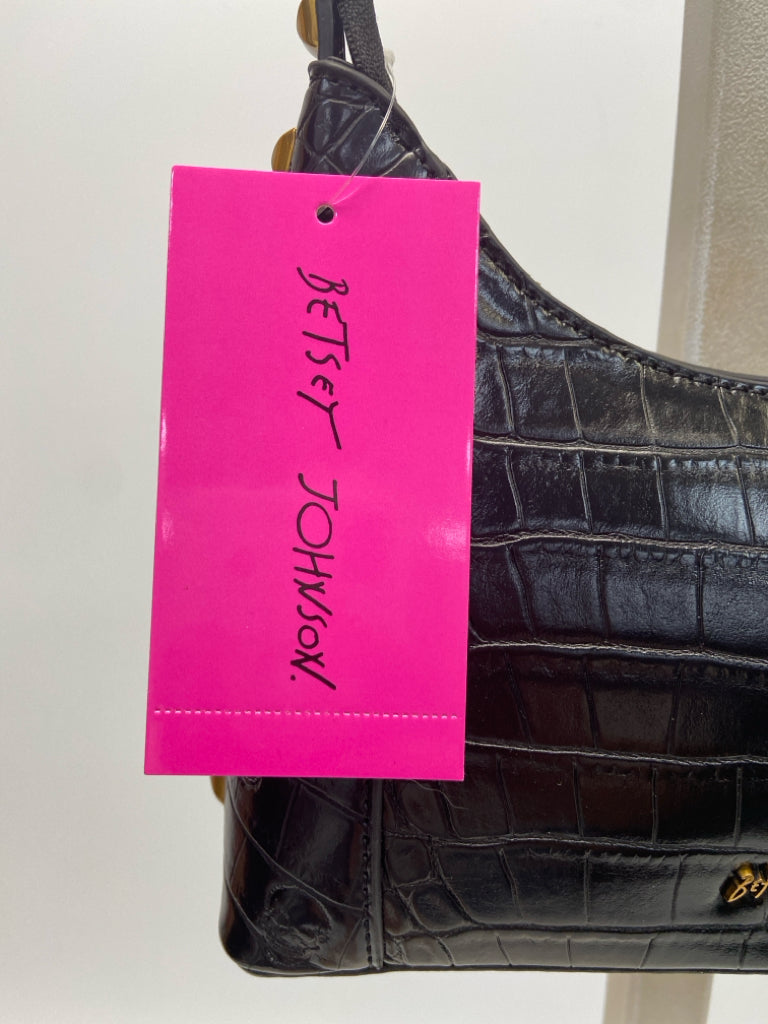 NWT Betsey Johnson Black Embossed Handbag