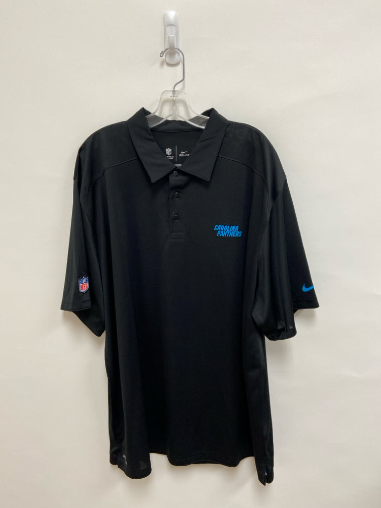 NFL Size XXL Black Blue Carolina Panthers Polo Men&