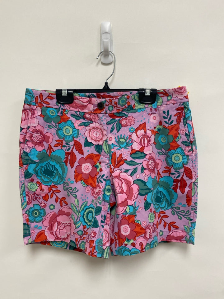 Talbots Size 4 Lilac Green/Red Flowers Ladies Shorts