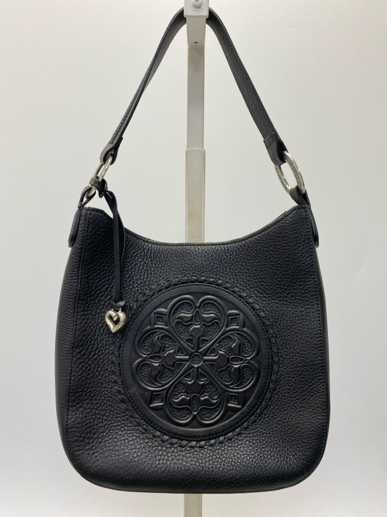 Brighton Black Medallion Leather Handbag