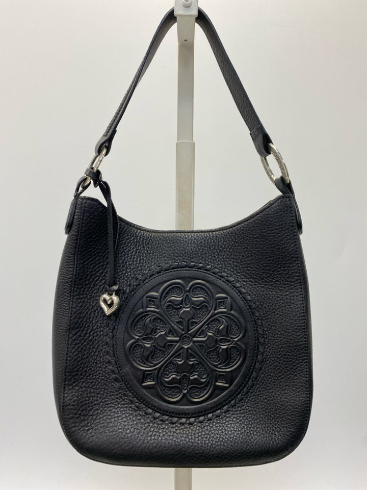 Brighton Black Medallion Leather Handbag