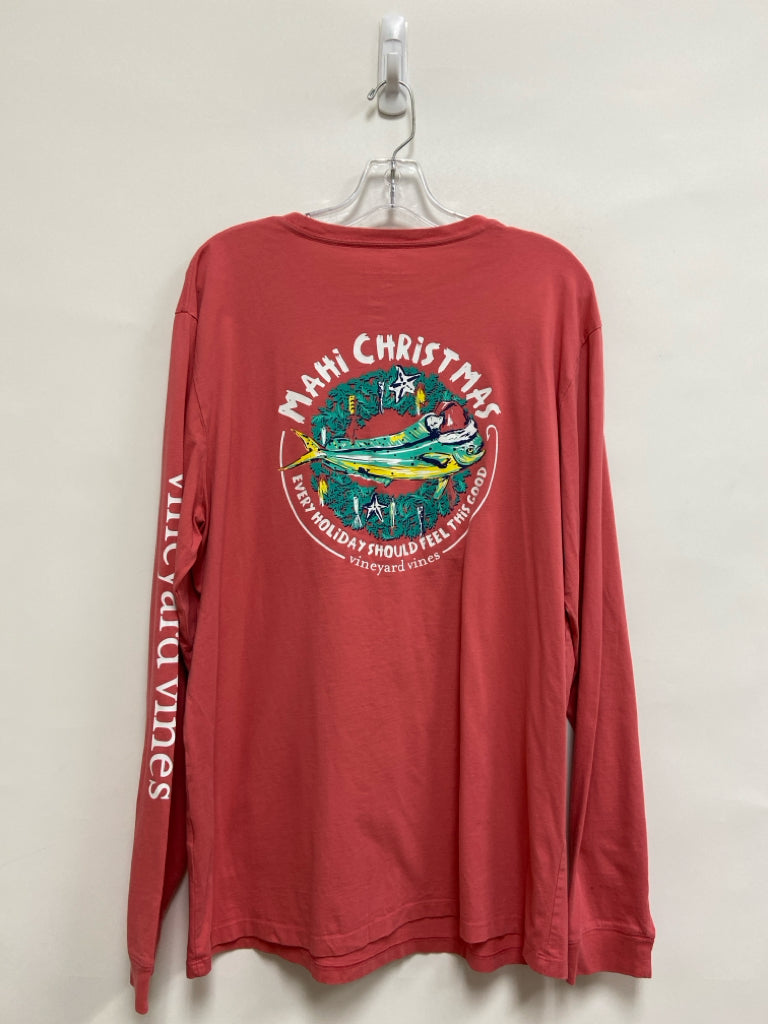 Vineyard Vines Size M Pink Fish Hooded Men&