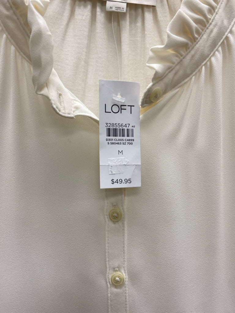 NWT LOFT Size M Cream Sleeveless Ladies Top