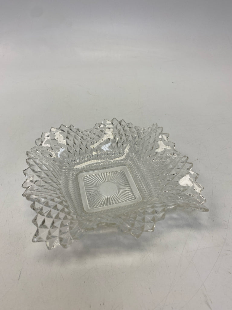 Clear Knobby Glass Candy Container