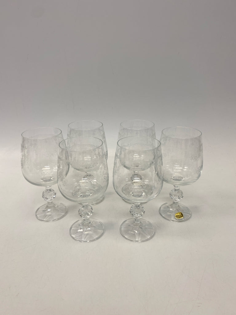 Clear Etched Crystal Glassware