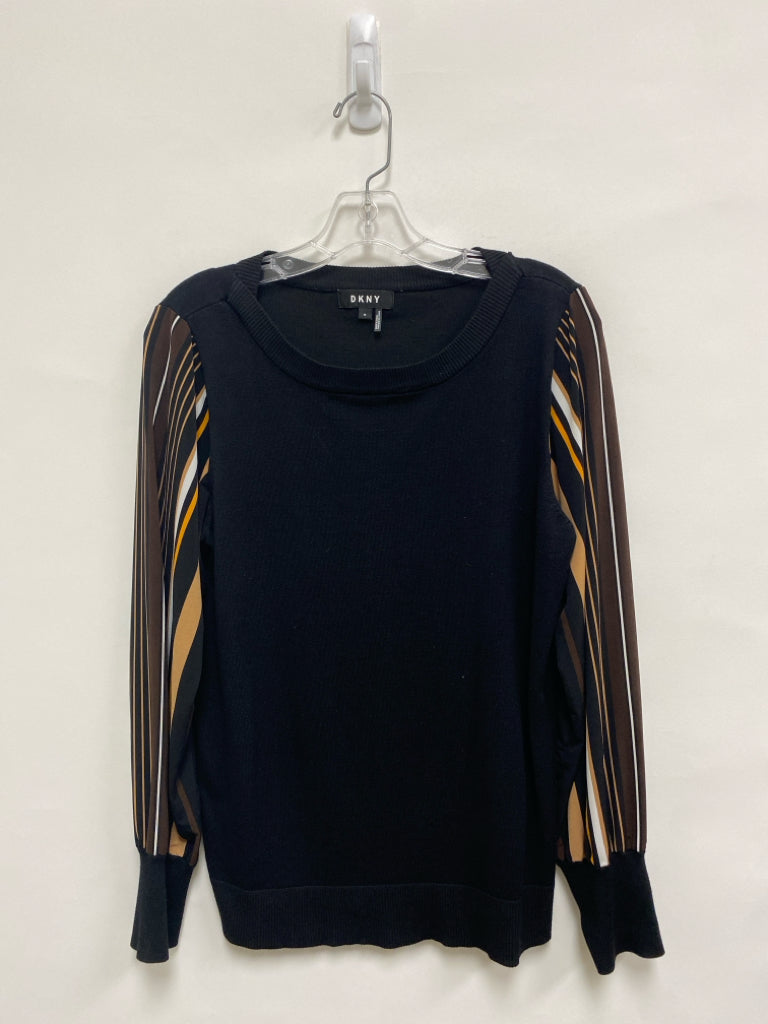 DKNY Size M Black Brown/White Ladies Sweater
