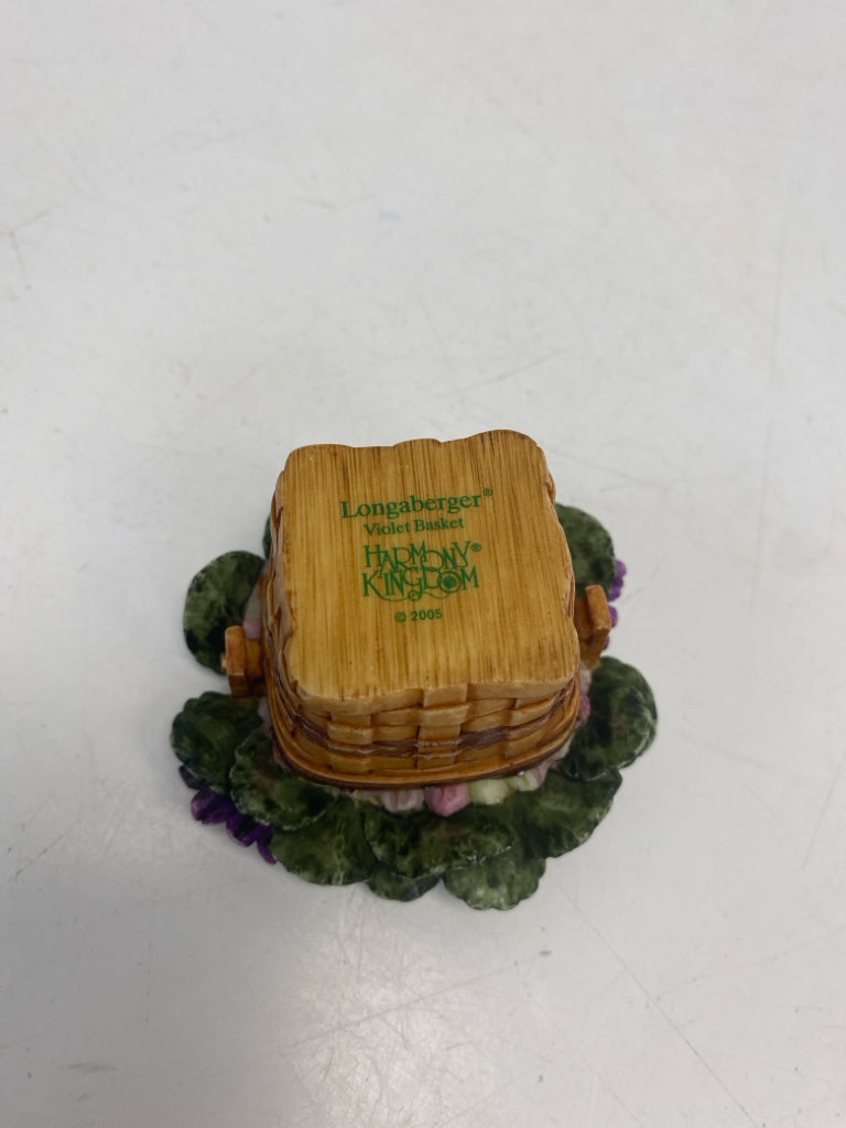 Longaberger Harmony Kingdom Violet Basket Mini Trinket  Box