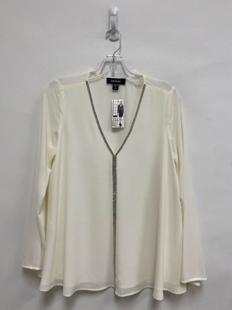 NWT Karen Kane Size XS White Rhinestone Ladies Top