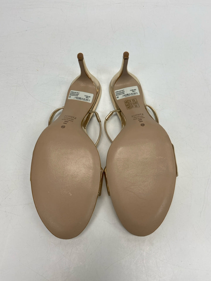 NWOT Schutz  Size 9 Gold Sandals