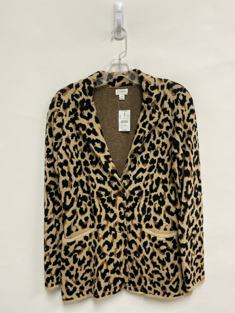 NWT J Crew Size XS Tan Black/Brown Animal Print Ladies Sweater