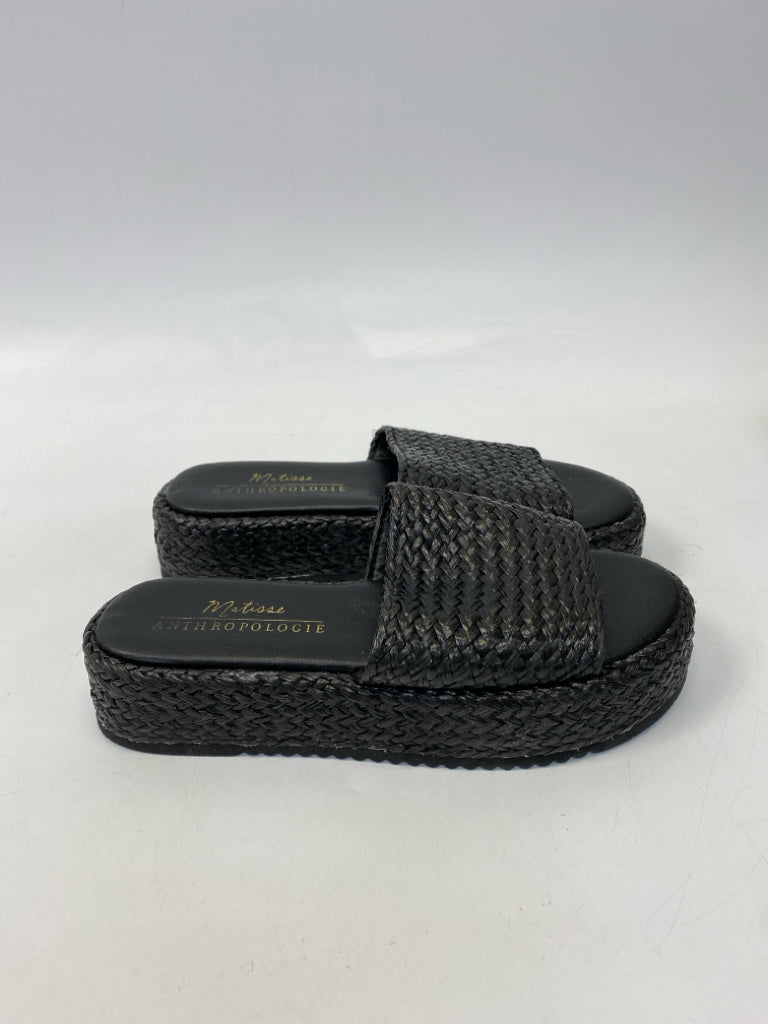 Anthropologie  Size 8 Black Woven Sandals