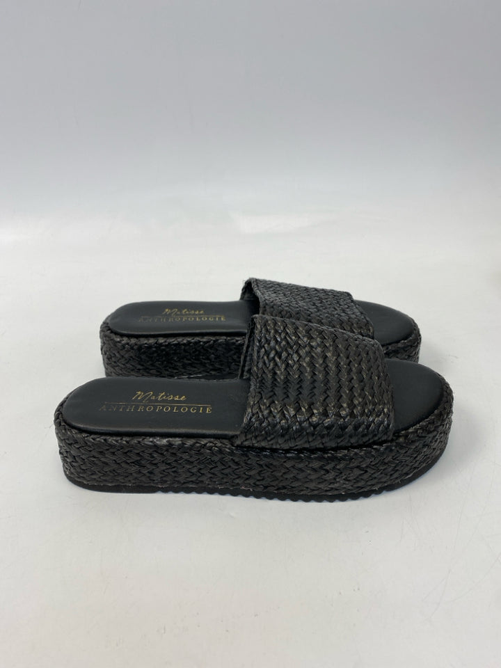 Anthropologie  Size 8 Black Woven Sandals