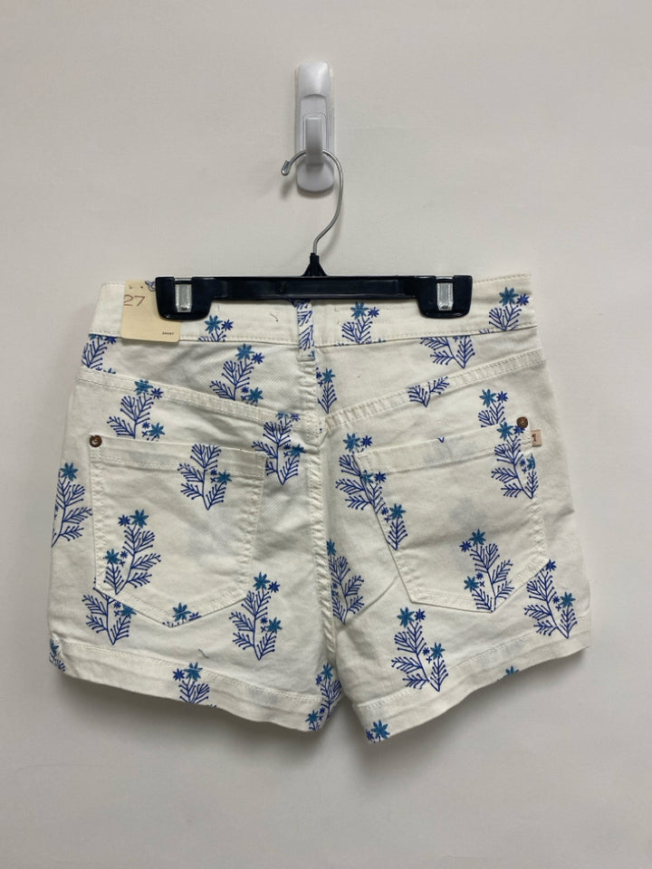 NWT Pilcro Size 27 White Blue Twig Denim Ladies Shorts