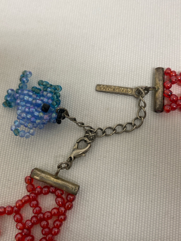 Michael Simon Red Multi Color Fish Necklace