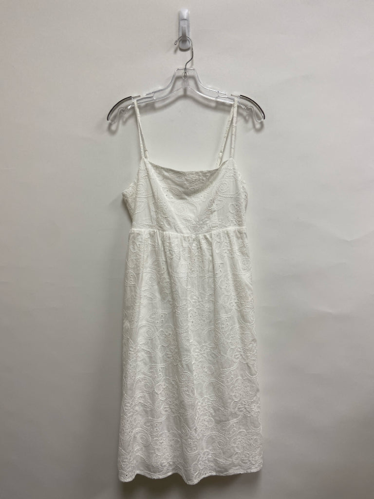Nanette Lepore Size 8 White Embroidered Sleeveless Ladies Dress